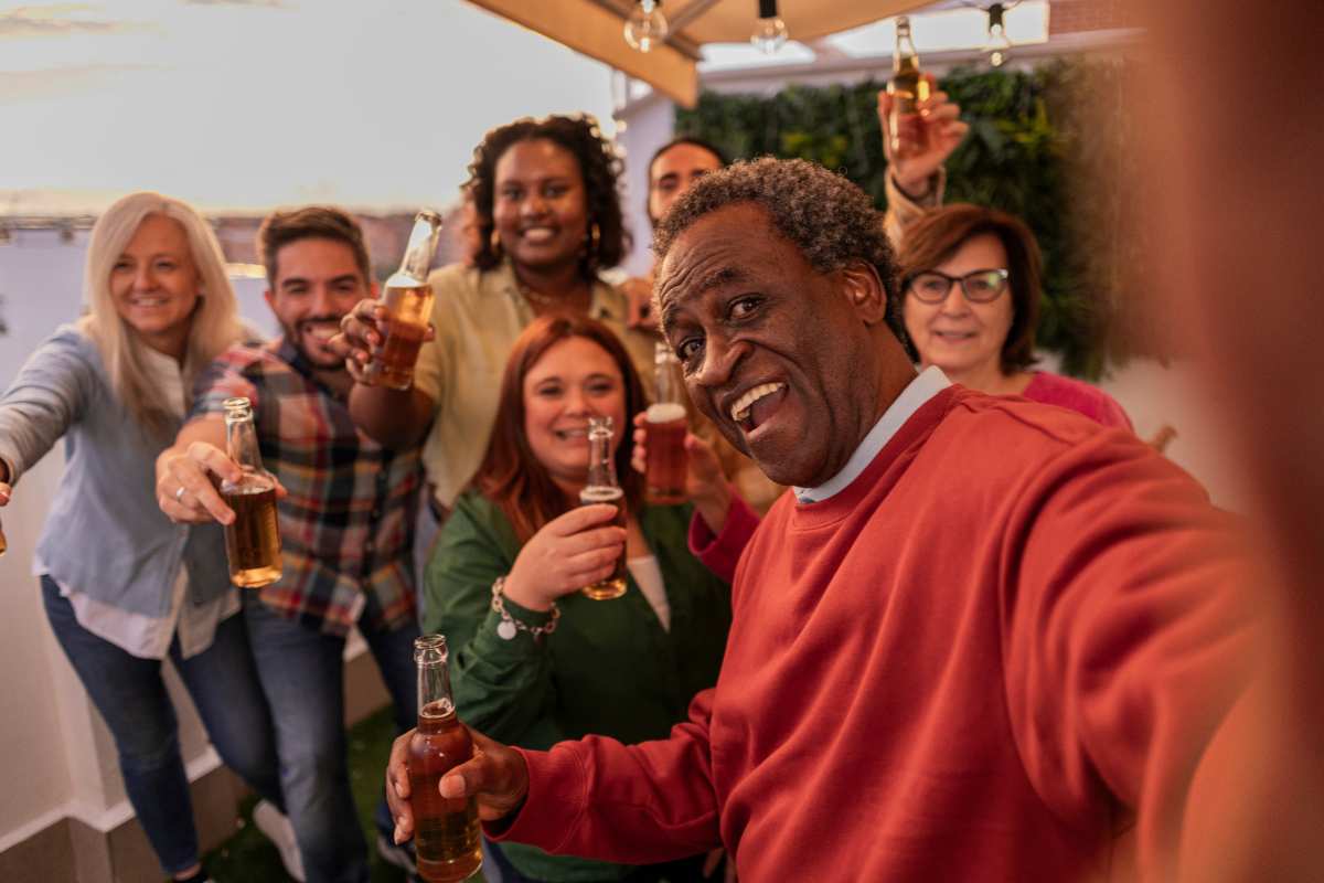 group of people enjoying drinks